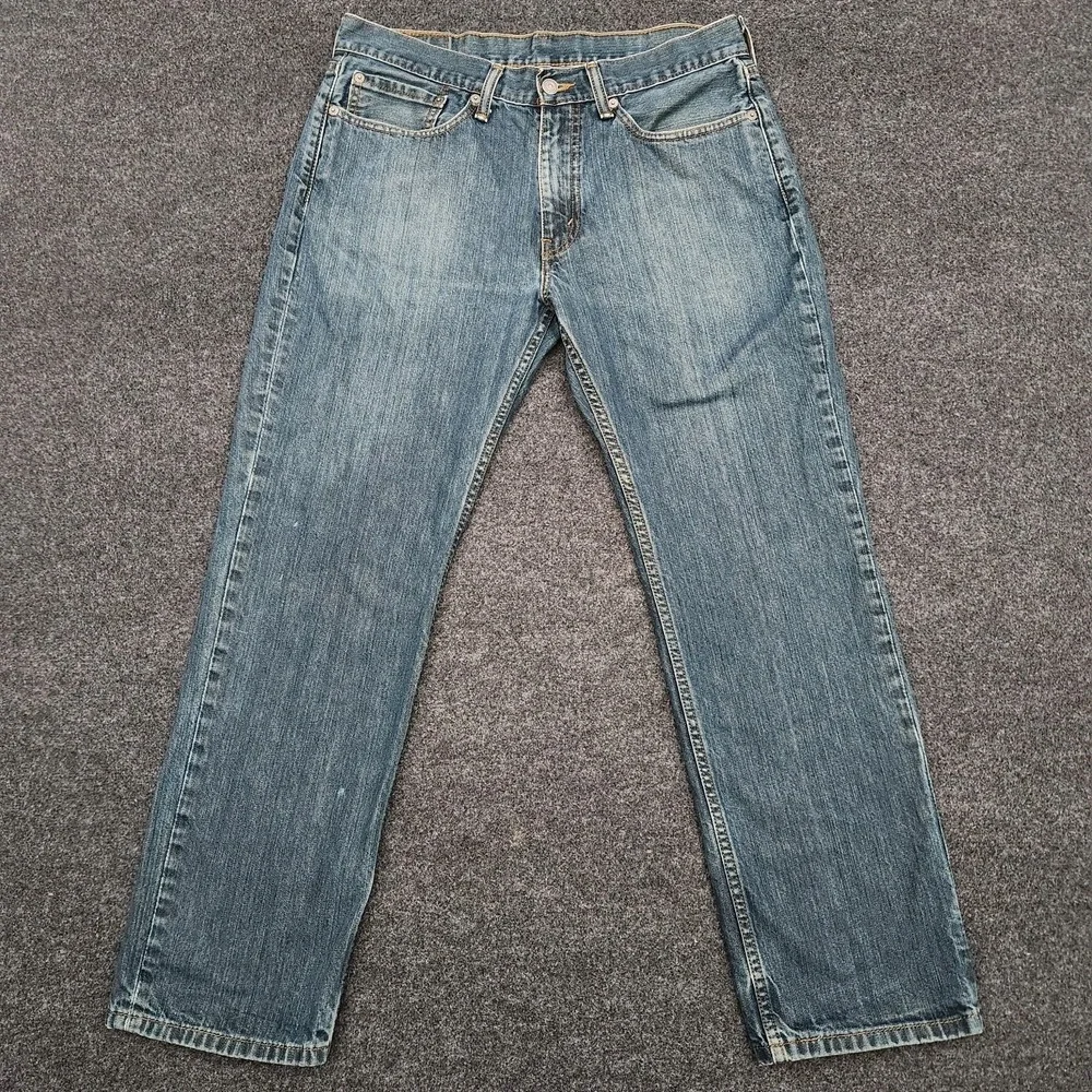 Levis 514 34x30 Mens Blue Denim Straight Leg‎ Medium Wash Jeans